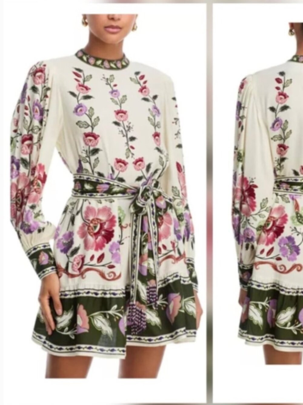 Farm Rio Rococo Flowers Cream Floral Mini Dress Medium NWT